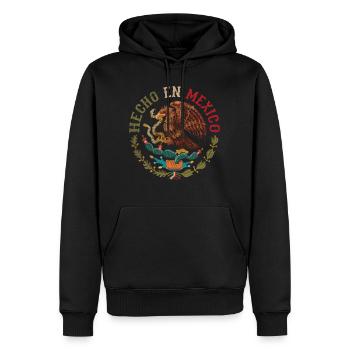Mexique Drapeau Mexicain Aigle Mexicain Origine - Sweat à capuche Premium bio Homme - noir - Devant - Nico (187cm)