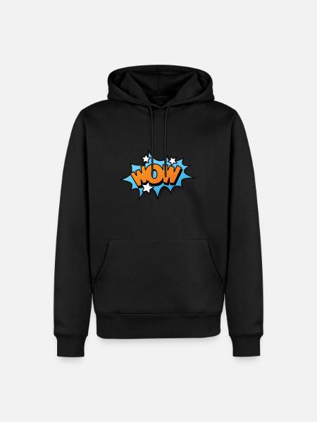 Comic Comicstyle Comic-Strips WOW - Männer Premium Bio Hoodie - Schwarz