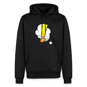 Comic Comic Comic Strip Point d'exclamation - Sweat à capuche Premium bio Homme - noir - Devant - Nico (187cm)