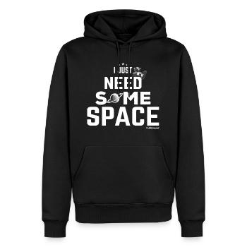 Astronaute fusée spatiale - Sweat à capuche Premium bio Homme - noir - Devant - Nico (187cm)
