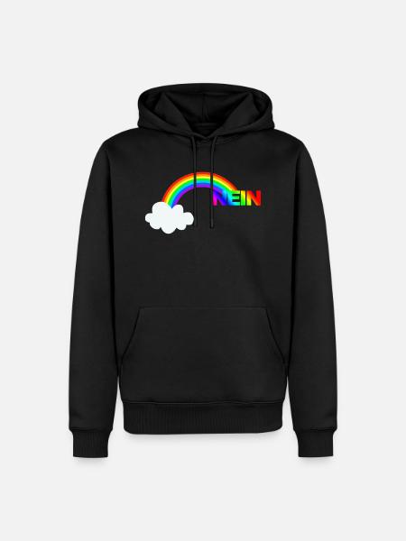 Funny rainbow picture no - Men’s Premium Organic Hoodie - black