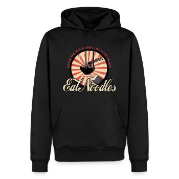 noodles. Eat Noodles. Send Noodles - Männer Premium Bio Hoodie - Schwarz - Vorne - Nico (187cm)