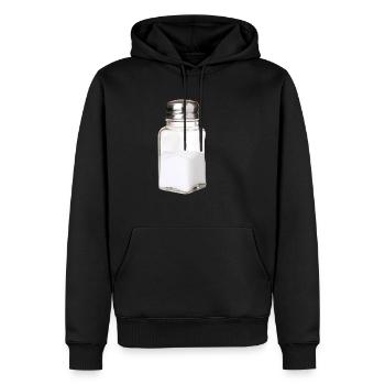 Chemise de couple sel / poivre Salière Salière Poivrière - Sweat à capuche Premium bio Homme - noir - Devant - Nico (187cm)
