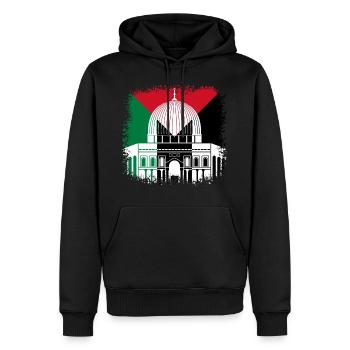Mosquée palestinienne - Sweat à capuche Premium bio Homme - noir - Devant - Nico (187cm)