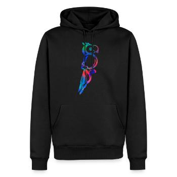 perroquet - Sweat à capuche Premium bio Homme - noir - Devant - Nico (187cm)