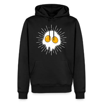 Totenkopf Eier - Männer Premium Bio Hoodie - Schwarz - Vorne - Nico (187cm)