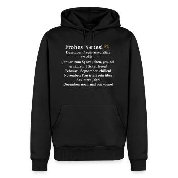 Nouvel An - Sweat à capuche Premium bio Homme - noir - Devant - Nico (187cm)