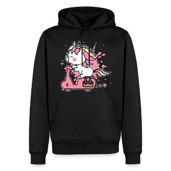 Licorne de moto - Sweat à capuche Premium bio Homme - noir - Devant - Nico (187cm)