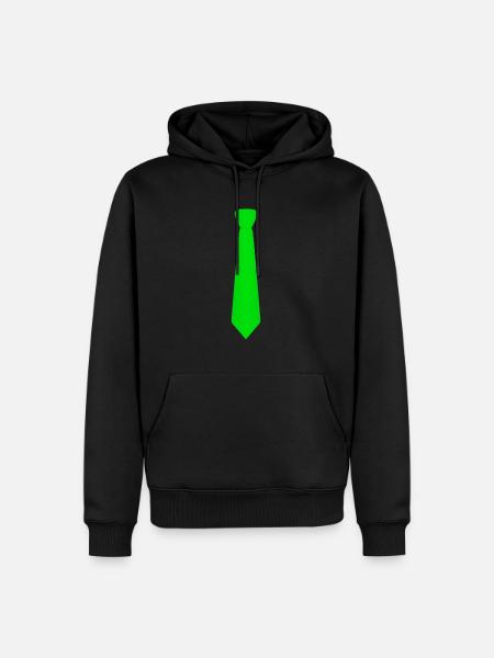 Cravate verte - Sweat à capuche Premium bio Homme - noir