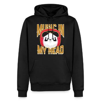 Musik Panda Kopfhörer - Männer Premium Bio Hoodie - Schwarz - Vorne - Nico (187cm)