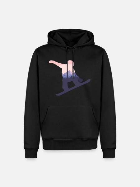 Snowboard - Männer Premium Bio Hoodie - Schwarz