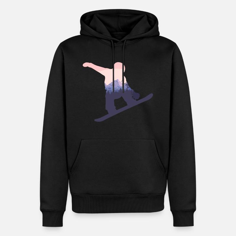 snowboard - Sweat à capuche Premium bio Homme - noir