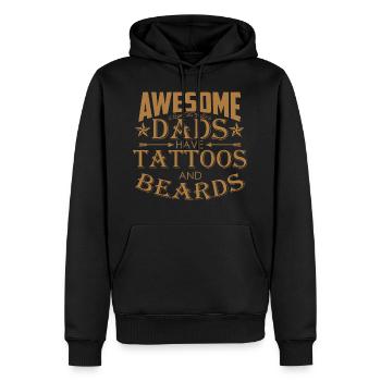 Awesome Dads Have Tattoos And Beards - Männer Premium Bio Hoodie - Schwarz - Vorne - Nico (187cm)