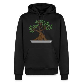 Bonsai Oberteil, perfektes Geschenk - Männer Premium Bio Hoodie - Schwarz - Vorne - Nico (187cm)