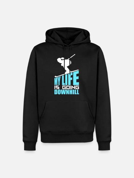 Ski - Sweat à capuche Premium bio Homme - noir