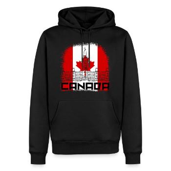 Kanada Flagge fAhne Nationalfarben Rot Weiß Ahorn - Männer Premium Bio Hoodie - Schwarz - Vorne - Nico (187cm)