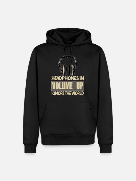 casque - Sweat à capuche Premium bio Homme - noir