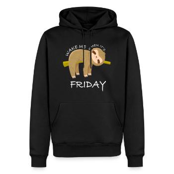 Faultier lustige Sprüche - Männer Premium Bio Hoodie - Schwarz - Vorne - Nico (187cm)