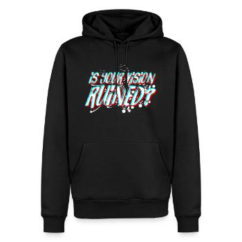 IST IHRE VISION RUINIERT V2 - Männer Premium Bio Hoodie - Schwarz - Vorne - Nico (187cm)