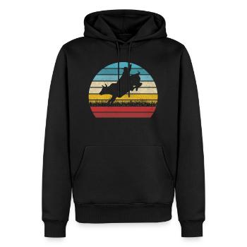 Rodeo Wild West Cowboy Cow Western Retro - Men’s Premium Organic Hoodie - black - Front - Nico (187cm)