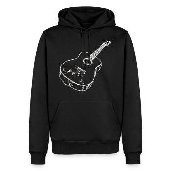 Guitare acoustique - Sweat à capuche Premium bio Homme - noir - Devant - Nico (187cm)