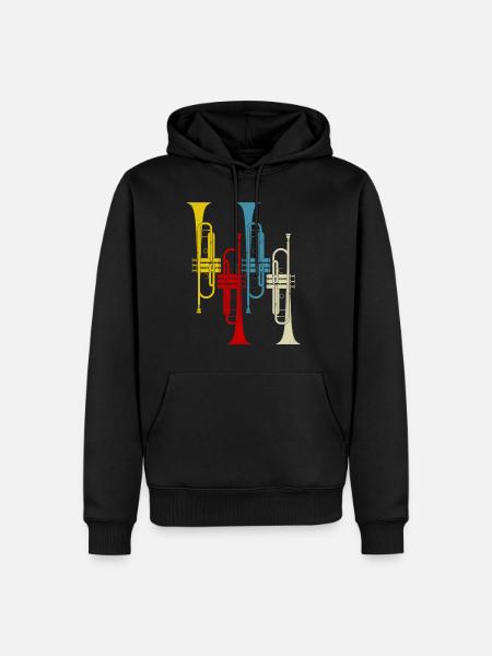 Trompete Trompeten Retro - Männer Premium Bio Hoodie - Schwarz