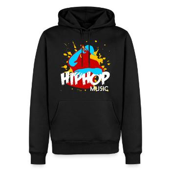 Hip Hop - Männer Premium Bio Hoodie - Schwarz - Vorne - Nico (187cm)