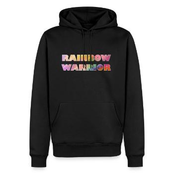 Guerrier arc-en-ciel - Sweat à capuche Premium bio Homme - noir - Devant - Nico (187cm)