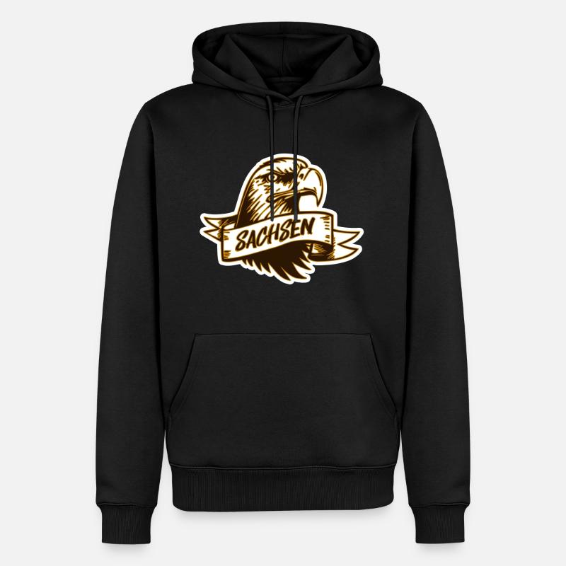 sachsen - Männer Premium Bio Hoodie - Schwarz