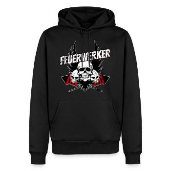 feux d'artifice 05 - Sweat à capuche Premium bio Homme - noir - Devant - Nico (187cm)