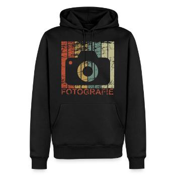 Photographie - photographie, photo, image, cadeau - Sweat à capuche Premium bio Homme - noir - Devant - Nico (187cm)