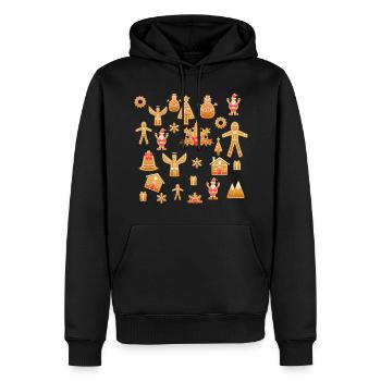 pain d'épice - Sweat à capuche Premium bio Homme - noir - Devant - Nico (187cm)