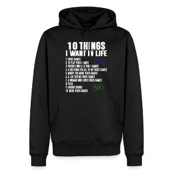 Gamer Gamer - Sweat à capuche Premium bio Homme - noir - Devant - Nico (187cm)