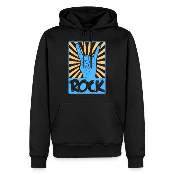 Musique rock rocker guitare - Sweat à capuche Premium bio Homme - noir - Devant - Nico (187cm)