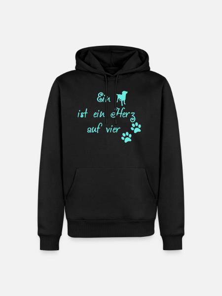 Hunde Spruch türkis - Männer Premium Bio Hoodie - Schwarz