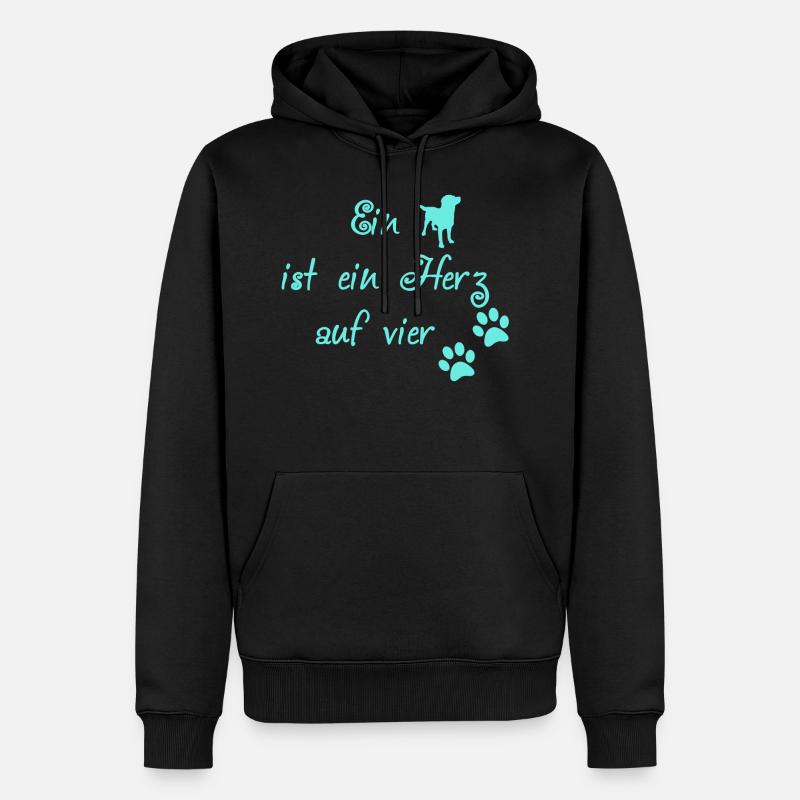 Chien disant turquoise - Sweat à capuche Premium bio Homme - noir