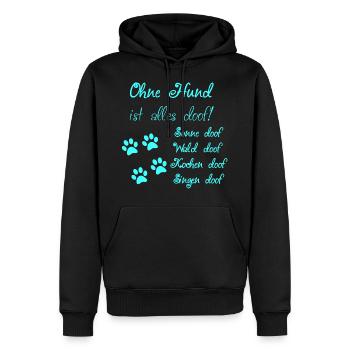 Les chiens disent design - Sweat à capuche Premium bio Homme - noir - Devant - Nico (187cm)