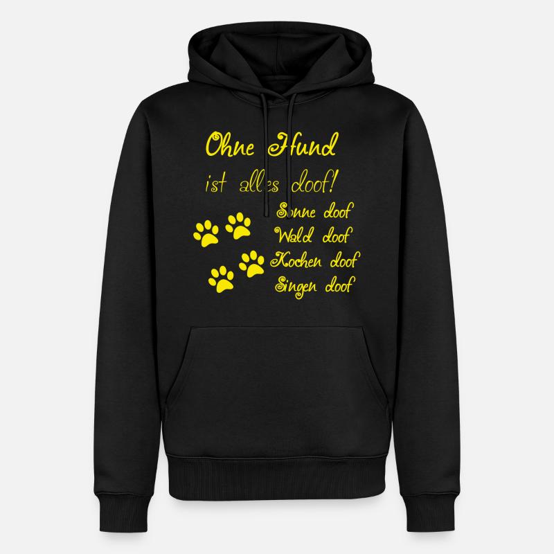 Chien qui dit jaune - Sweat à capuche Premium bio Homme - noir