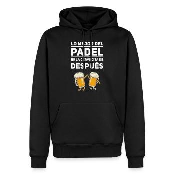 C01114F8 CC07 4667 8AF4 CCC3DD7ACE65 - Männer Premium Bio Hoodie - Schwarz - Vorne - Nico (187cm)