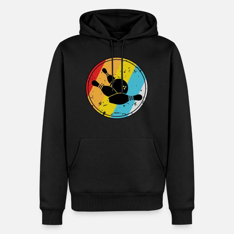 Boule de bowling rétro - Sweat à capuche Premium bio Homme - noir