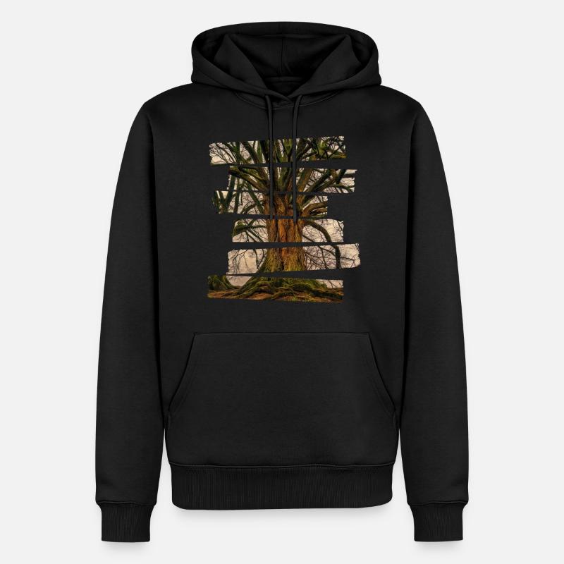 Arbre de vie paysage - Sweat à capuche Premium bio Homme - noir