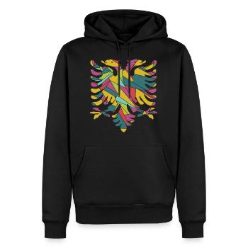 Albanie - Sweat à capuche Premium bio Homme - noir - Devant - Nico (187cm)