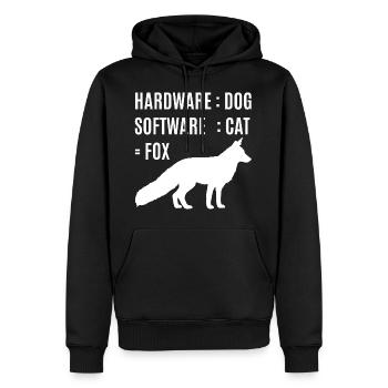 Logiciel de matériel de chien de chat de chat - Sweat à capuche Premium bio Homme - noir - Devant - Nico (187cm)