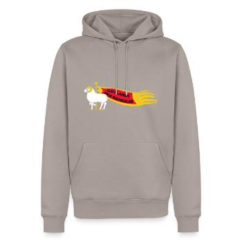 Gotlands freie Radik - Männer Premium Bio Hoodie - Taupe - Vorne - Nico (187cm)