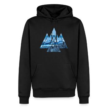 geometrie eisige welten dreieck natur - Männer Premium Bio Hoodie - Schwarz - Vorne - Nico (187cm)