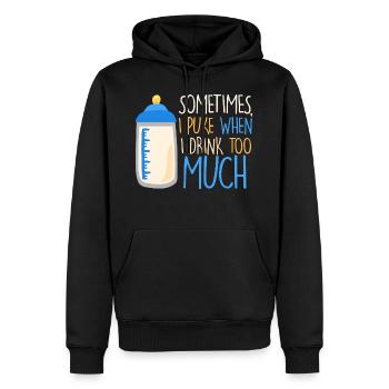 wenn ich zu viel trinke spucke ich. geschenk - Männer Premium Bio Hoodie - Schwarz - Vorne - Nico (187cm)