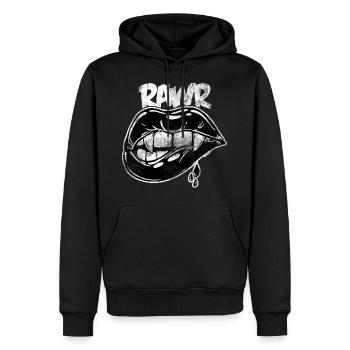 Rawr Halloween Mund Dracula Vampir Monster Grusel - Männer Premium Bio Hoodie - Schwarz - Vorne - Nico (187cm)
