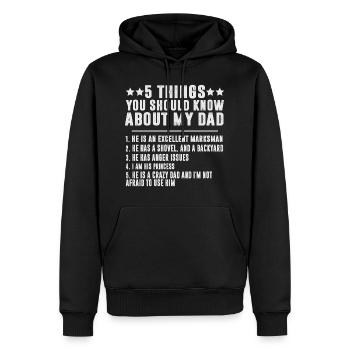 Vater und Tochter - Männer Premium Bio Hoodie - Schwarz - Vorne - Nico (187cm)