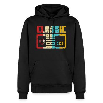 Gamer Retrogaming Gaming - Men’s Premium Organic Hoodie - black - Front - Nico (187cm)