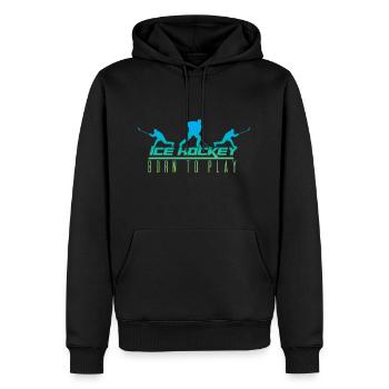 Eishockey - Männer Premium Bio Hoodie - Schwarz - Vorne - Nico (187cm)